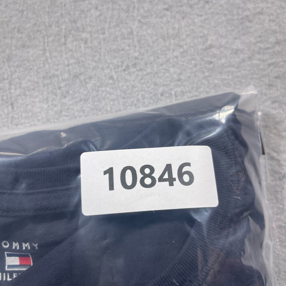Tommy Hilfiger Top Women 1X Navy Blue Pearl Beaded Logo 3/4 Sleeve Shirt - Picture 10 of 10